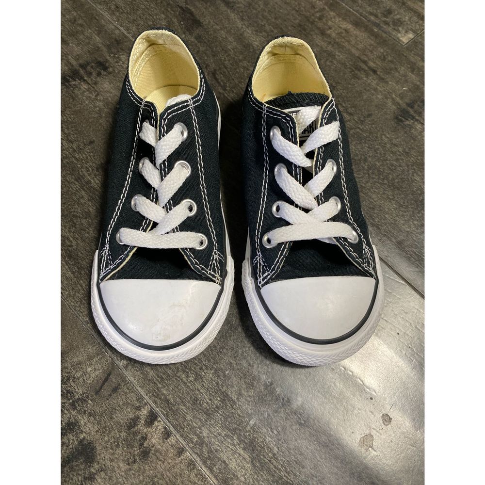 Converse Chuck Taylor All Stars Black Sneakers Size 8 Infants #7J235 - Picture 2 of 6